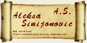 Aleksa Simijonović vizit kartica